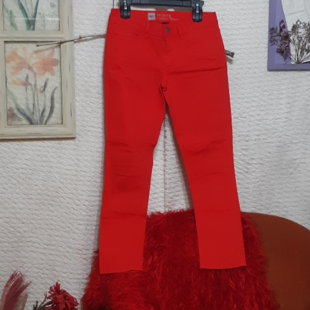 Womens MOSSIMO Orange pants jeans Skinny sz 4 B12